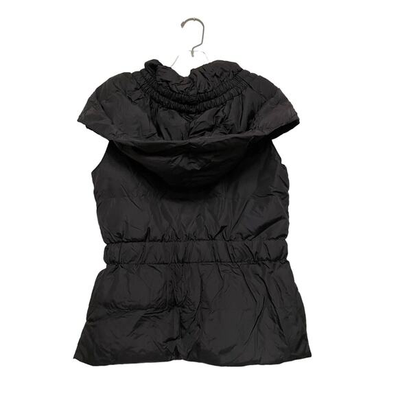 ADD Down Quilted Puffer Hooded Goose Vest Women Size US 4 IT 42 Black Italy Zip - Picture 2 of 9